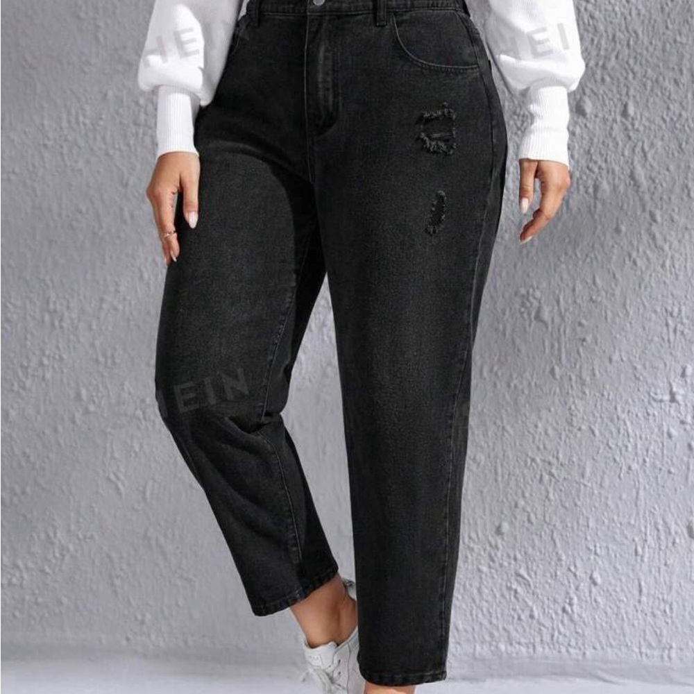 SHEIN black wide leg jeans size 20